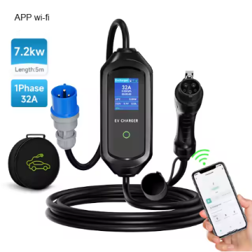 Charging station  [Type1/Type2/GBT/Nacs] 7.3 kW for electric vehicles with adjustable current [7A - 32A] APP Wi-Fi 