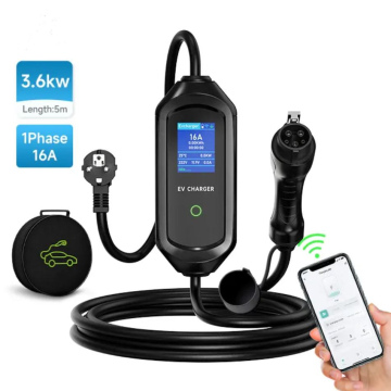 Charging station  [Type1/Type2/GBT/Nacs] 3,5 kW for electric vehicles with adjustable current [7A - 16A] APP Wi-Fi 